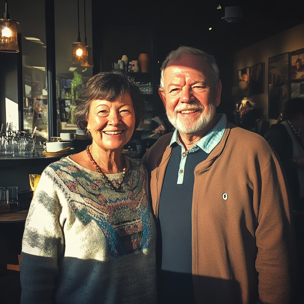 Un vieux couple souriant | Source : Midjourney