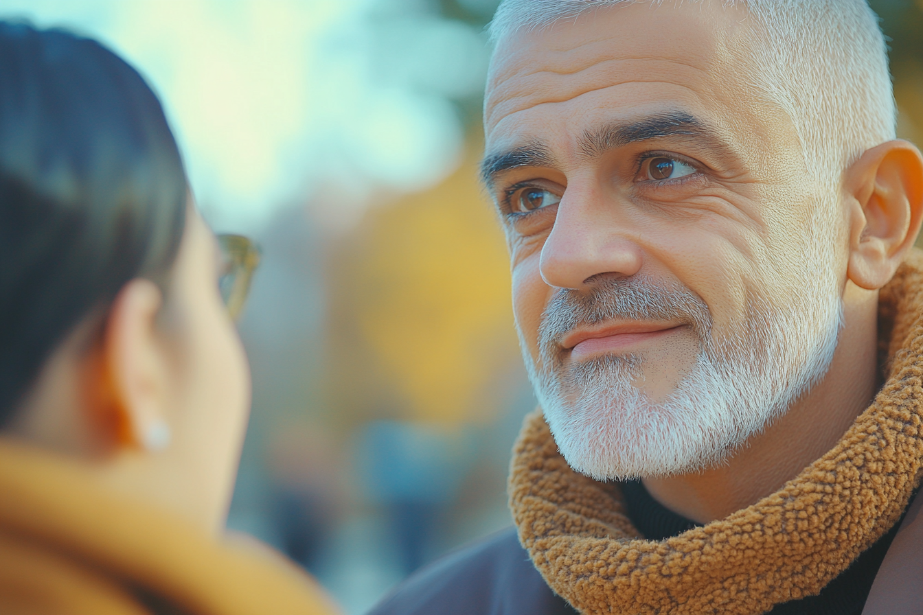 Un homme qui parle à une fille | Source : Midjourney