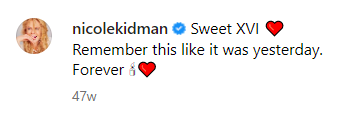 Une capture d'écran de la légende que Nicole Kidman a postée avec son hommage d'anniversaire à son mari Keith Urban posté sur Instagram le 25 juin 2022 | Source : Instagram.com/@nicolekidman