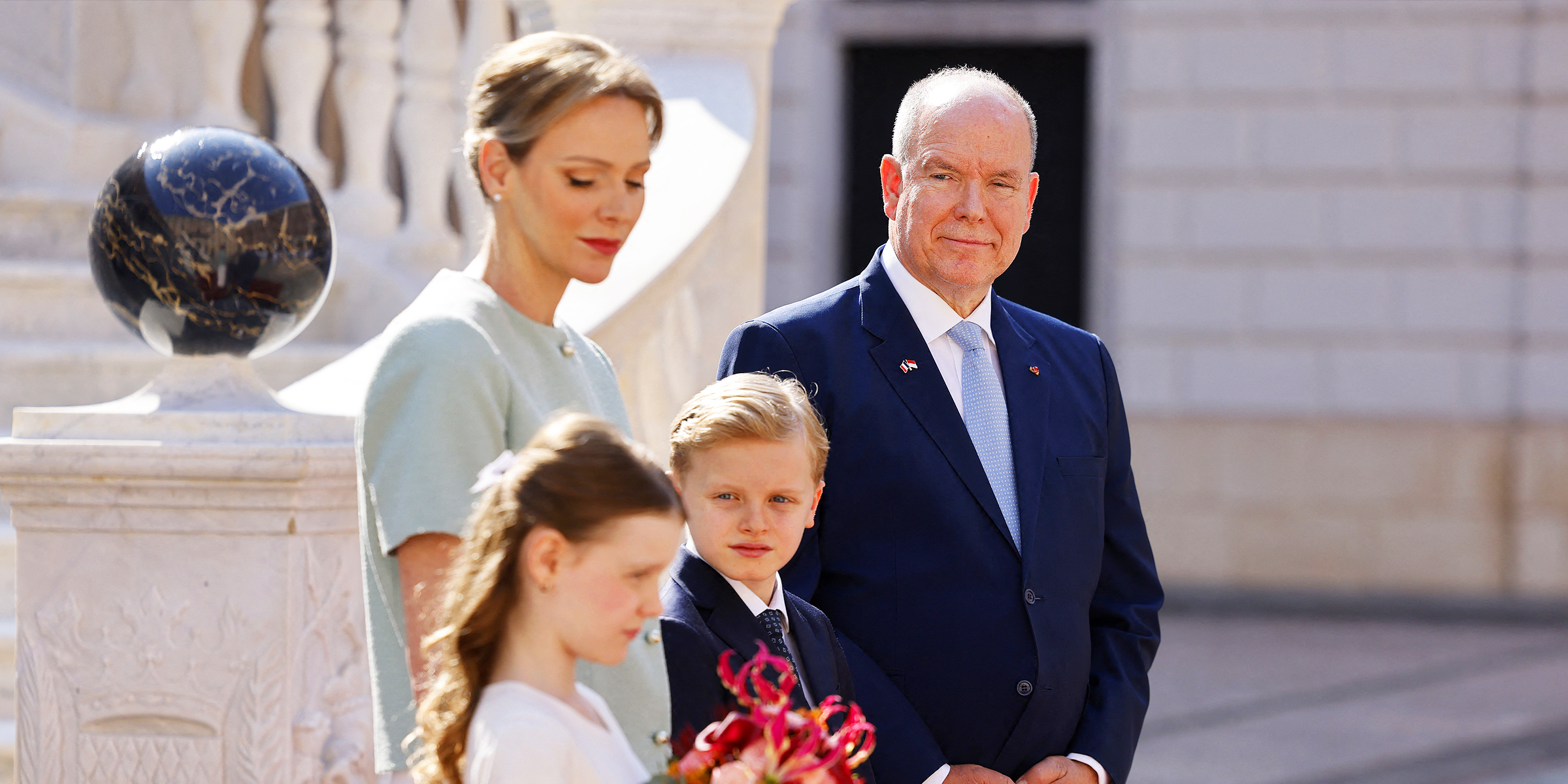 Le prince Albert II, la princesse Charlène de Monaco et leurs enfants Jacques et Gabriella | Source : Getty Images
