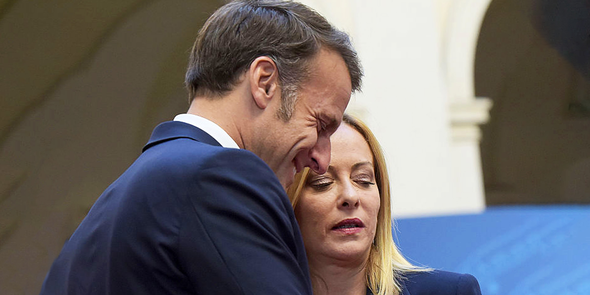 Georgia Meloni et Emmanuel Macron. | Source : Getty Images
