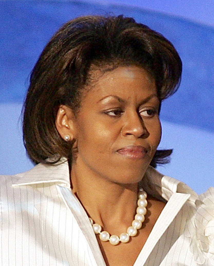 Michelle Obama photographiée lors de la convention nationale du parti démocrate le 27 juillet 2004 à Boston, Massachusetts. | Source : Getty Images