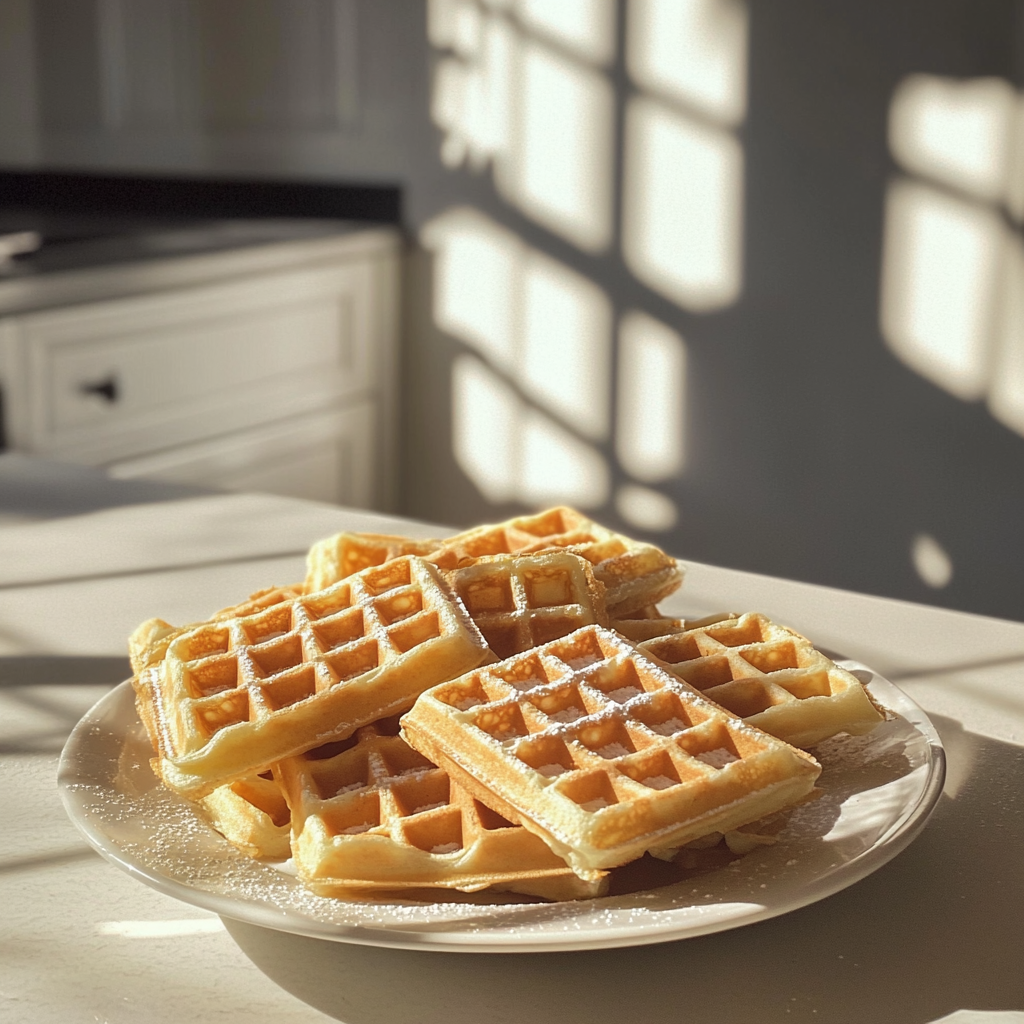 Une assiette de gaufres | Source : Midjourney