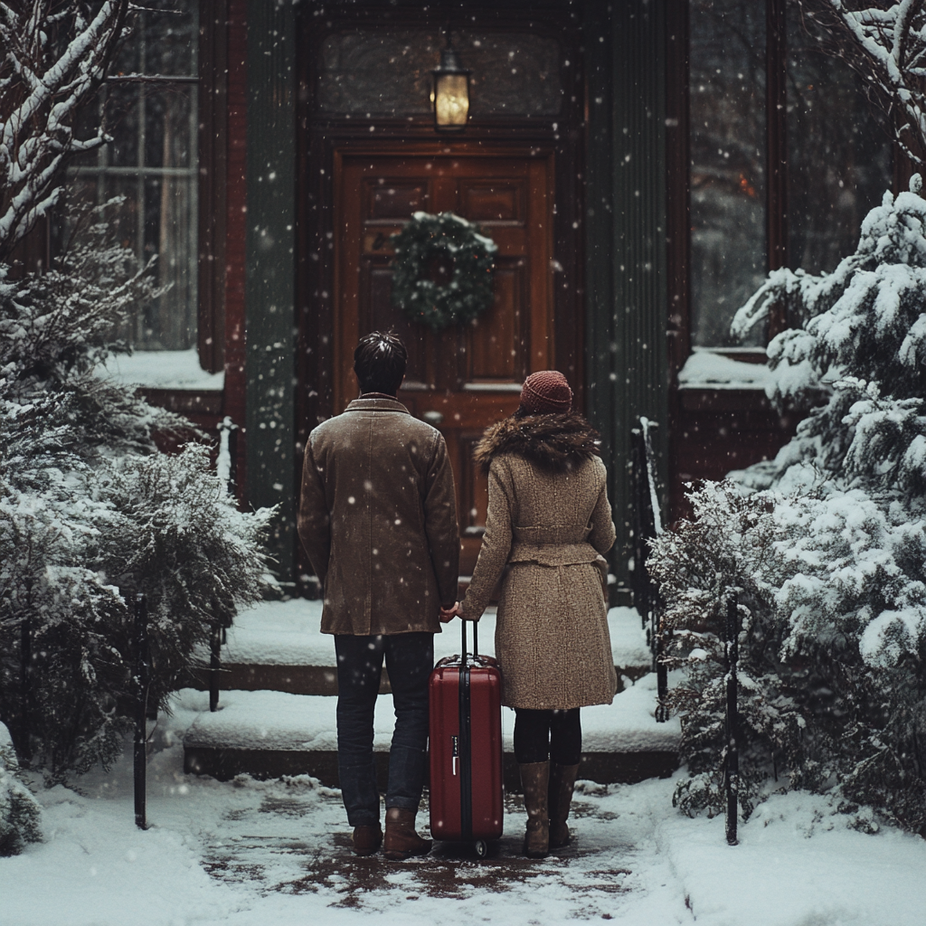 Un couple avec des bagages | Source : Midjourney