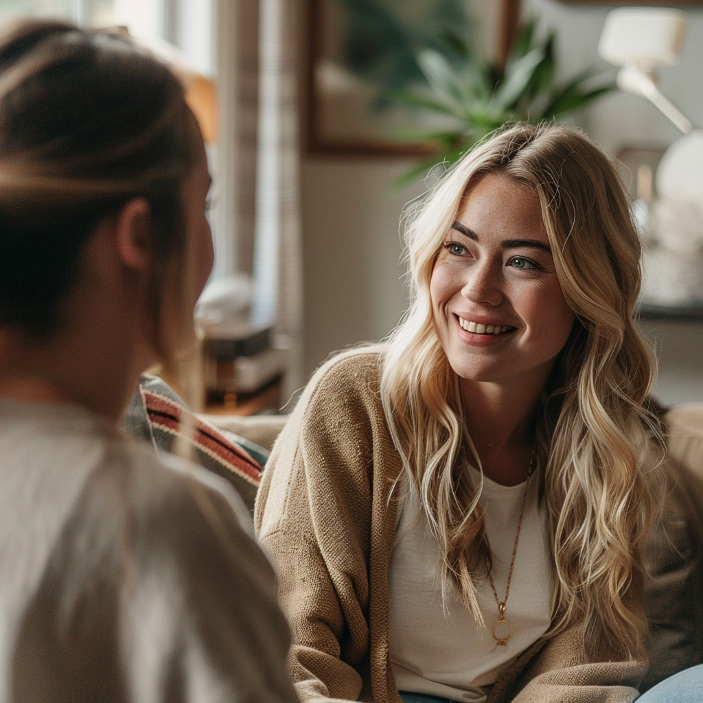 Deux femmes en pleine conversation | Source : Midjourney