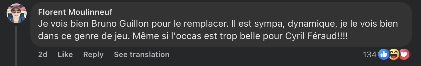 Capture du commentaire d'un internaute I Source : Facebook