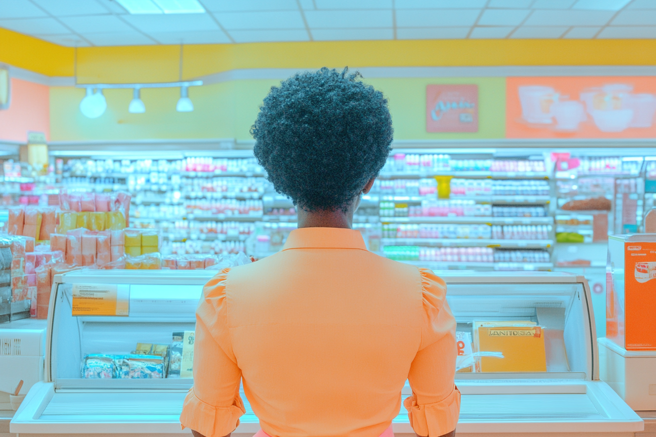 Une femme dans une épicerie | Source : Midjourney