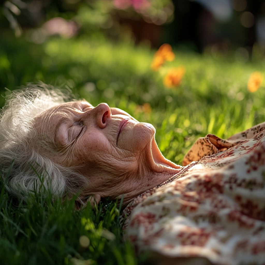 Une femme inconsciente allongée dans l'herbe | Source : Midjourney