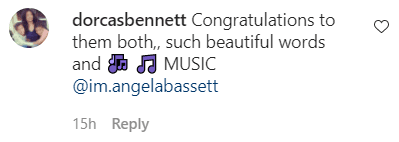 Commentaire d'un internaute sur le post Instagram d'Angela Bassett | Photo : Instagram/im.angelabassett
