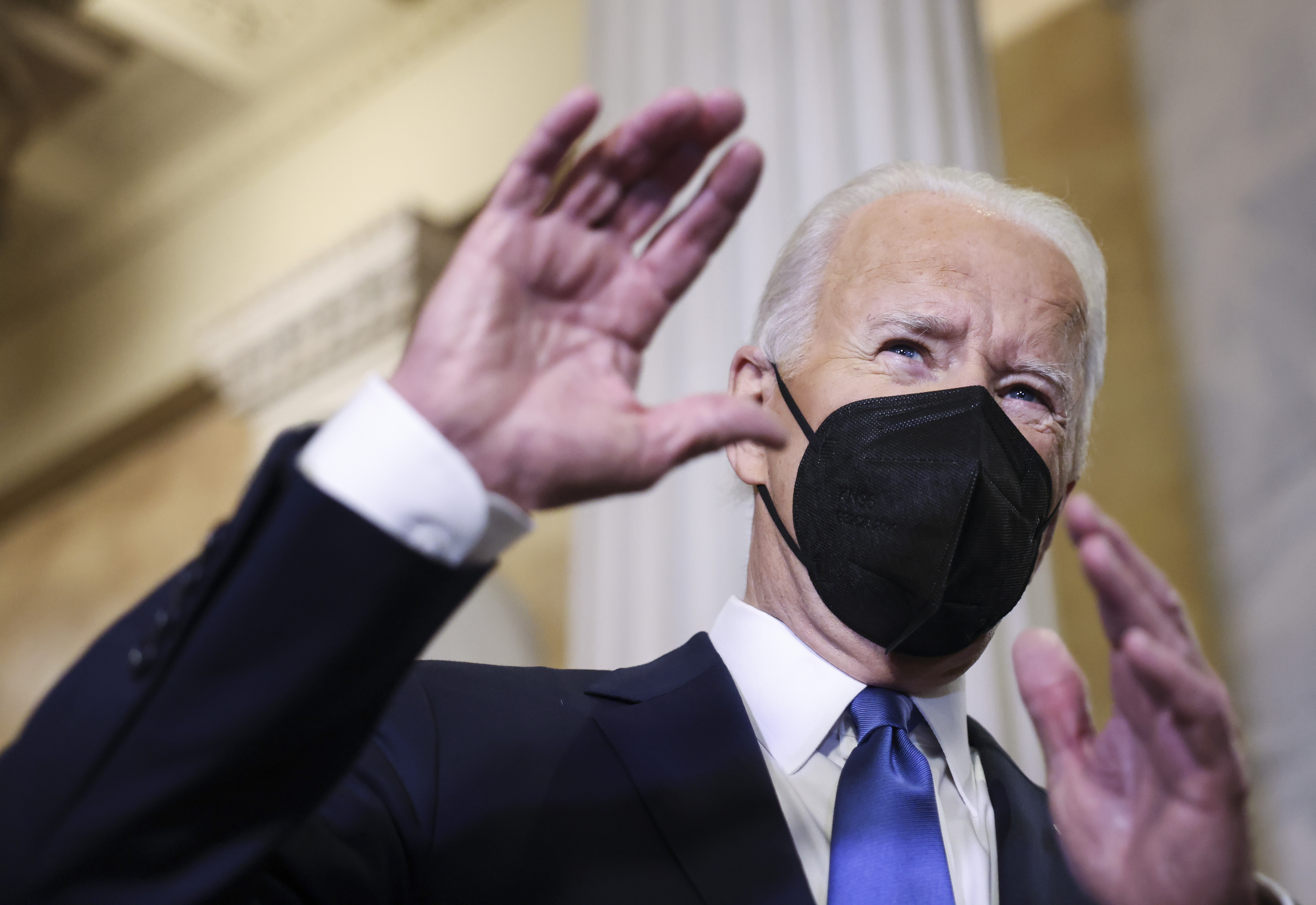 Joe Biden s'adresse aux journalistes le 6 janvier 2022 à Washington, D.C. | Source : Getty Images