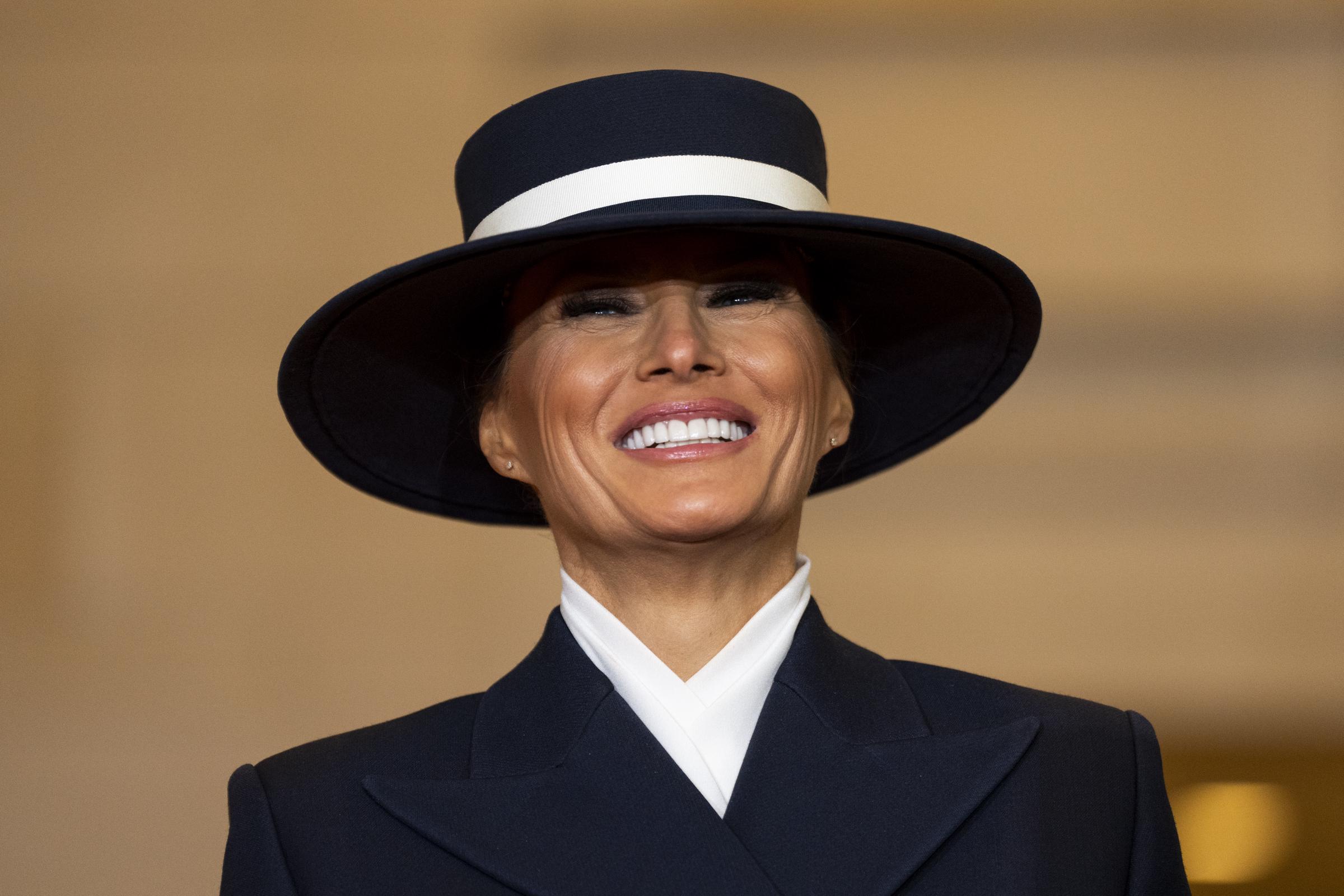 Melania Trump souriante lors de la deuxième inauguration de son mari. | Source : Getty Images