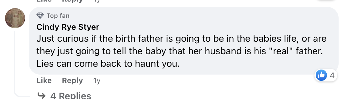 Commentaire d'un fan sur le post Facebook du New York Post concernant le mariage de Jordan McHenry Hales avec Cal Hales alors qu'elle était enceinte de l'enfant d'un autre homme, le 22 mars 2022 | Source : Facebook/New York Post