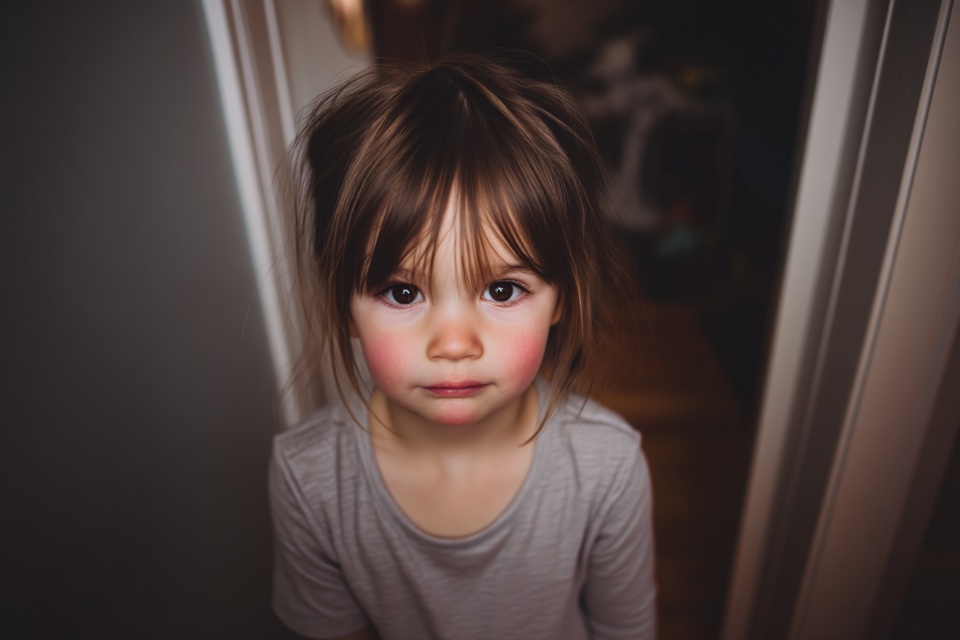 Une petite fille qui regarde droit devant elle | Source : Midjourney