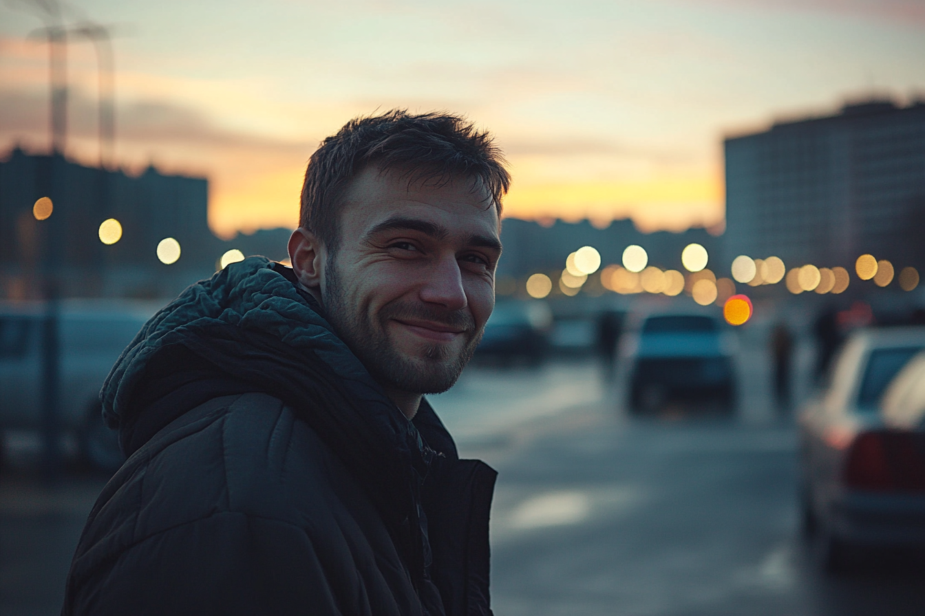 Un homme debout dans un parking | Source : Midjourney