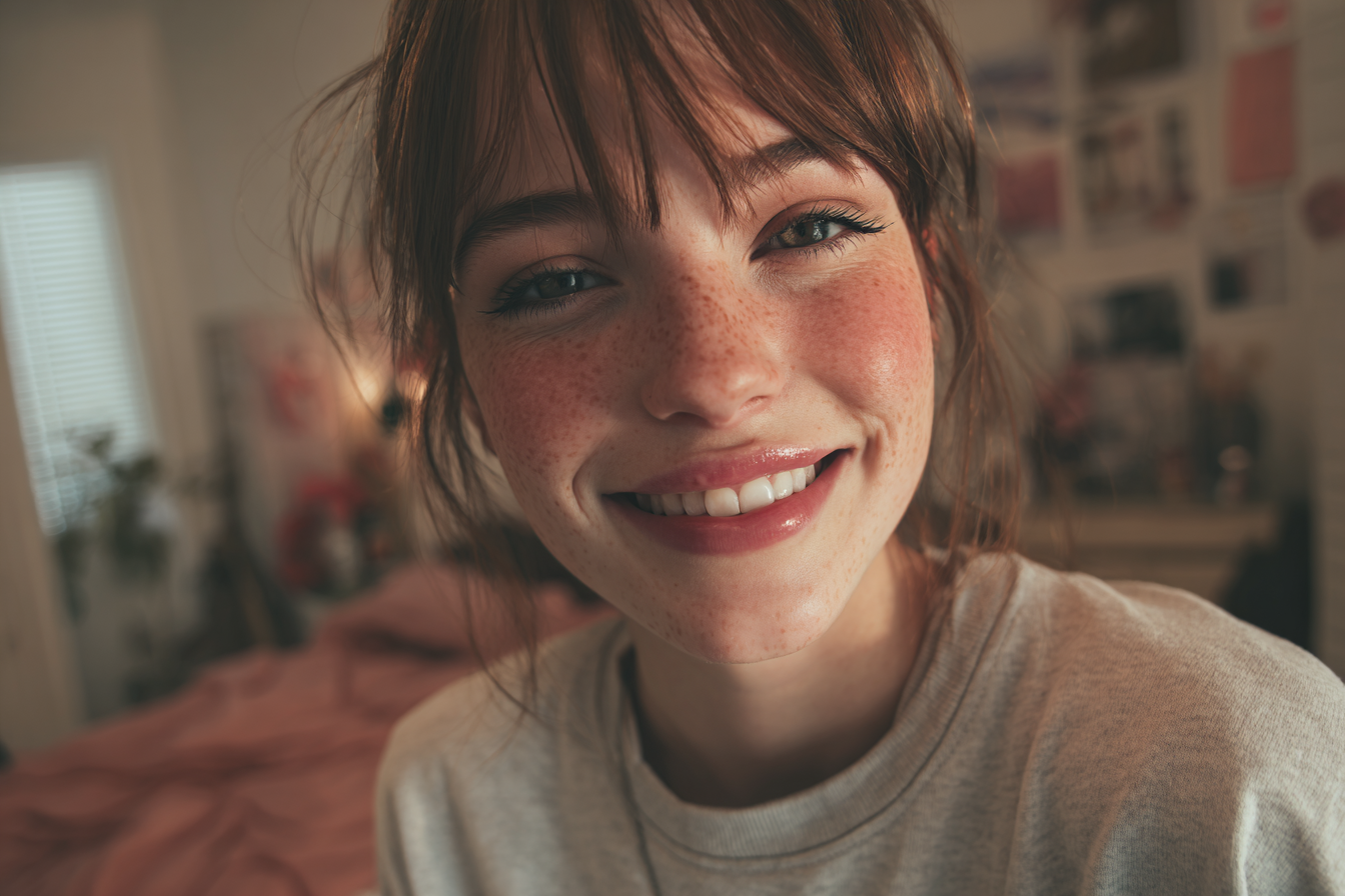 Une jeune femme souriante | Source : Midjourney