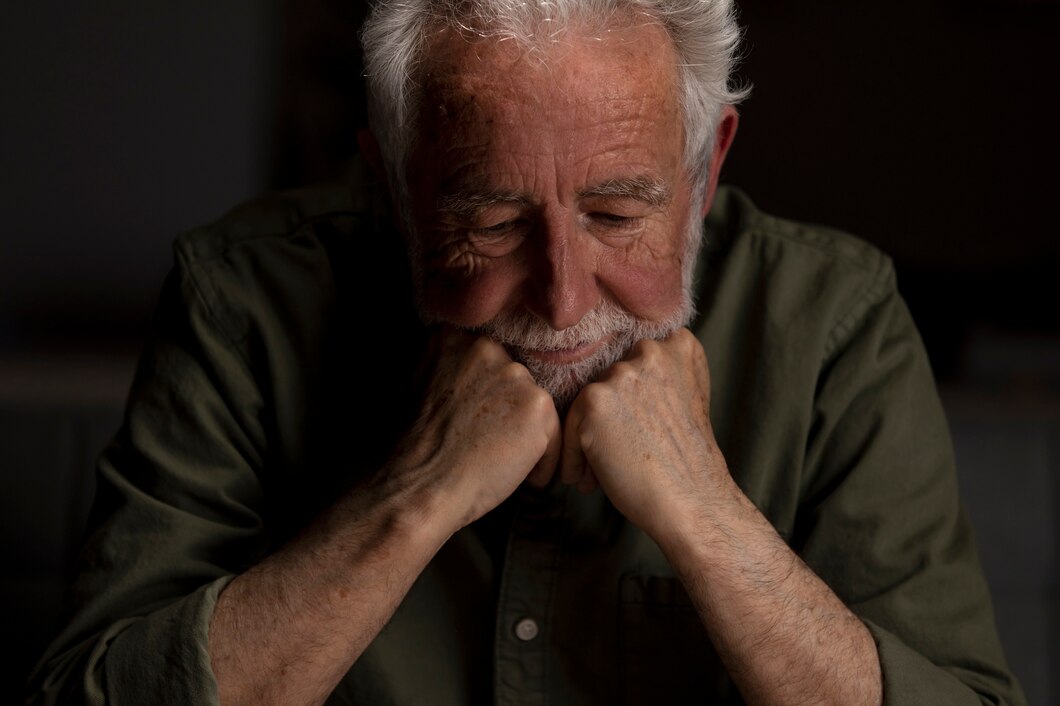 Un homme âgé triste et plongé dans ses pensées | Source : Freepik