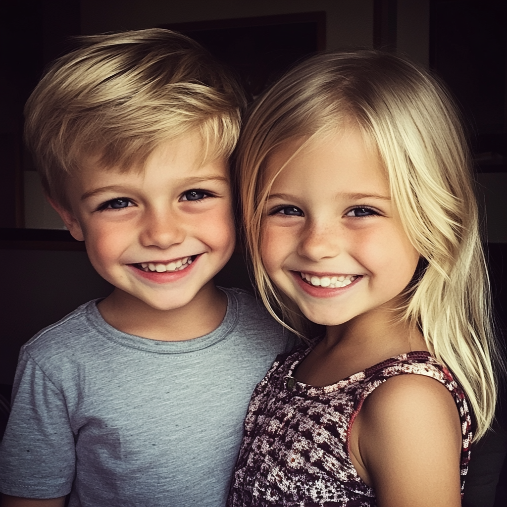 Deux enfants souriants | Source : Midjourney