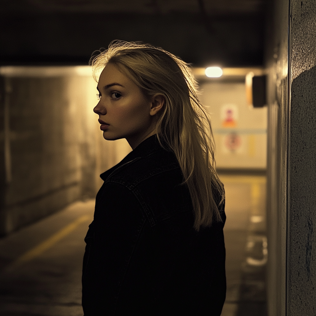 Une femme dans un garage | Source : Midjourney