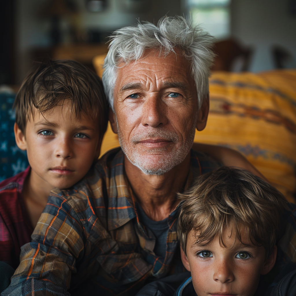 Un grand-père et ses deux petits-fils | Source : Midjourney