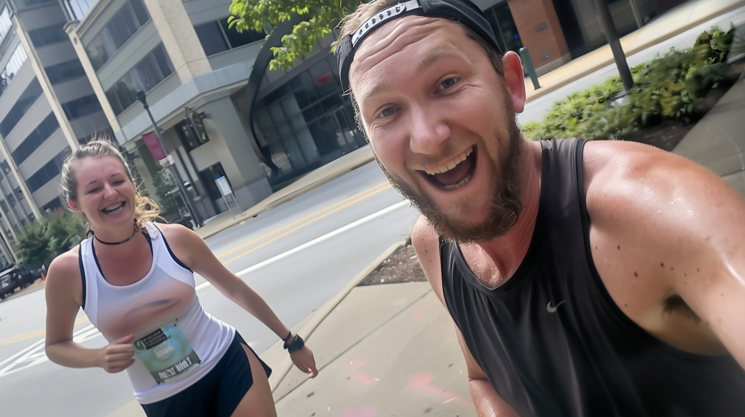 Une femme et un homme en plein jogging | Source : Midjourney