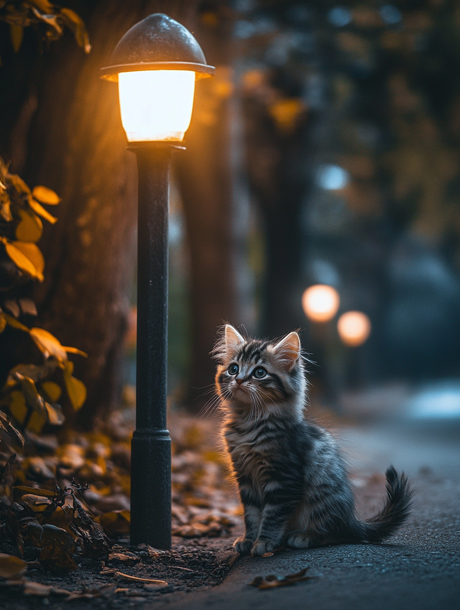 Un chaton dans la rue | Source : Midjourney