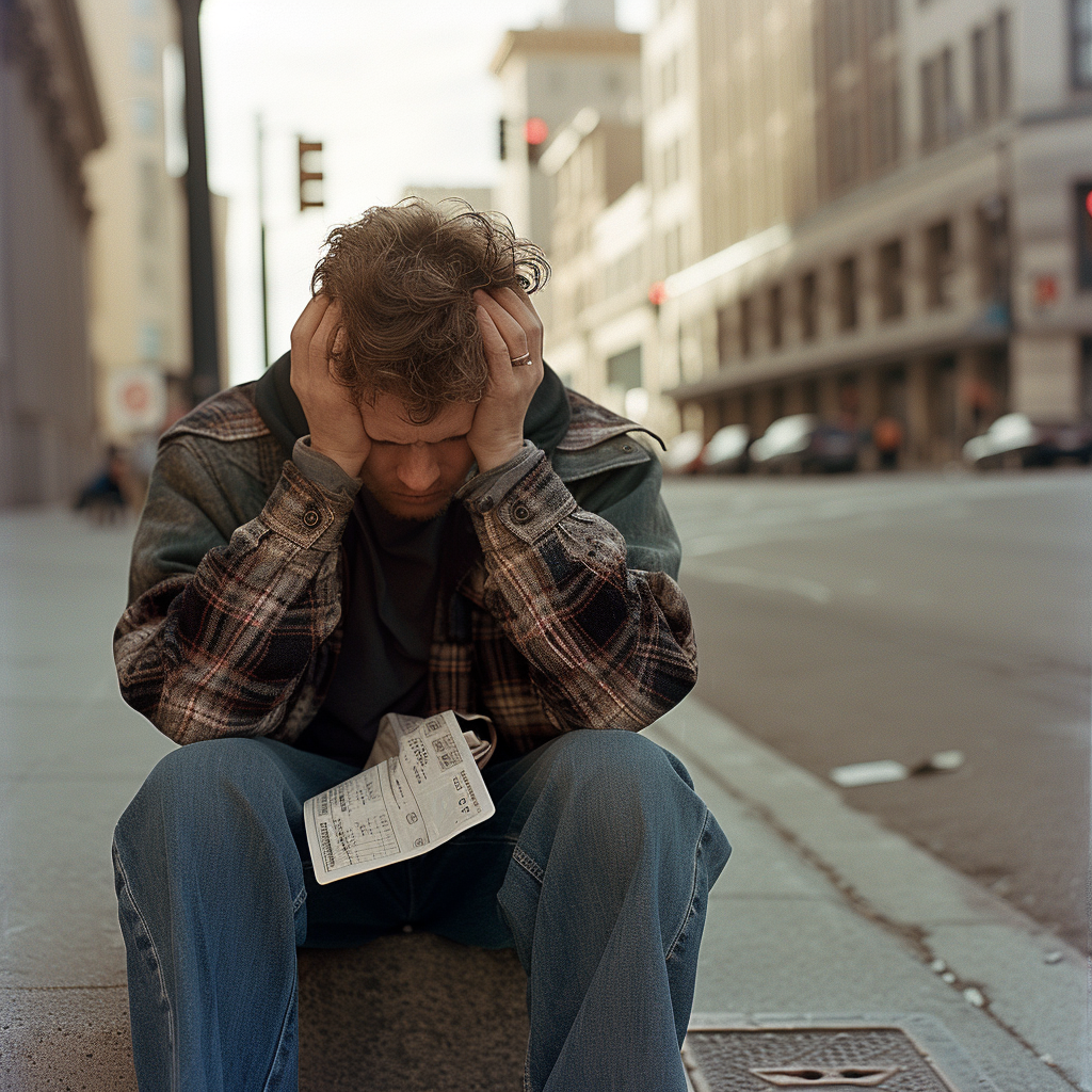 Un homme qui se tient la tête | Source : Midjourney