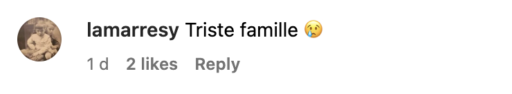 Commentaire d'un internaute | Source : Instagram