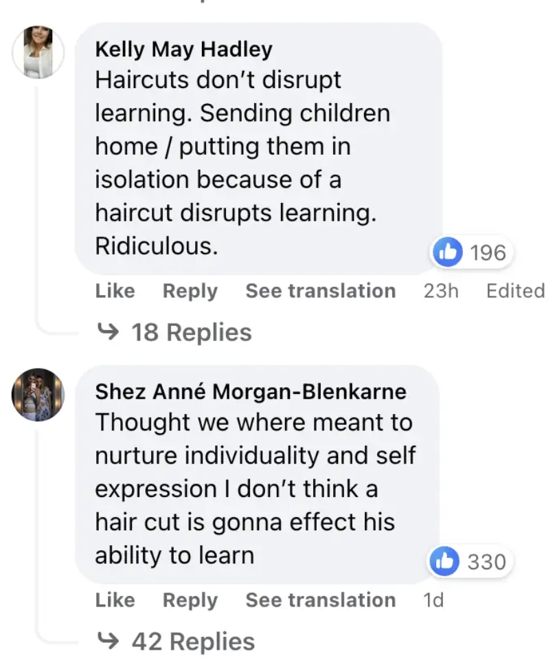 Capture d'écran des commentaires sur le post Facebook de LADbible. | Source : Facebook/LADbible