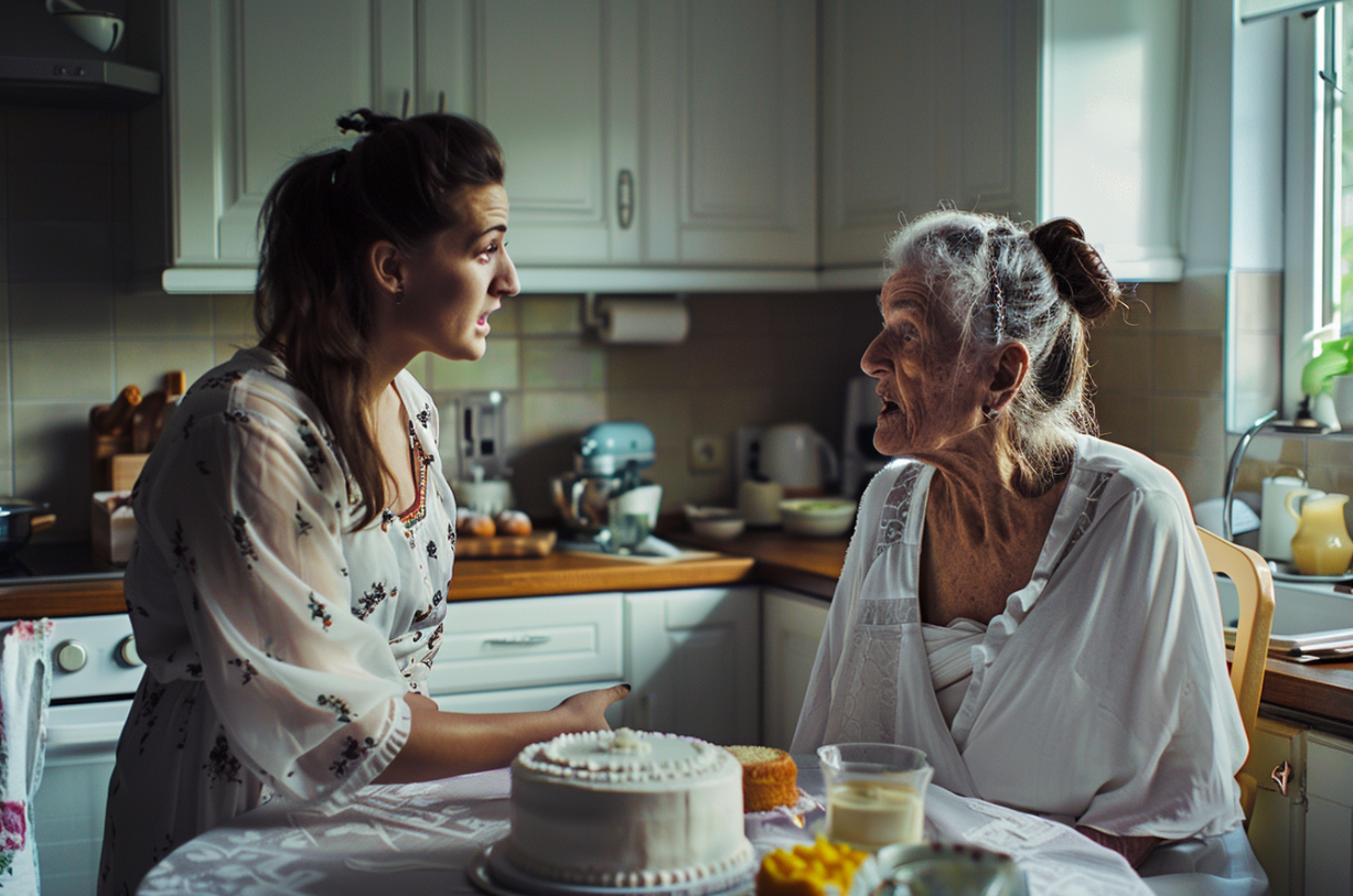 Deux femmes se disputent dans une cuisine | Source : Midjourney