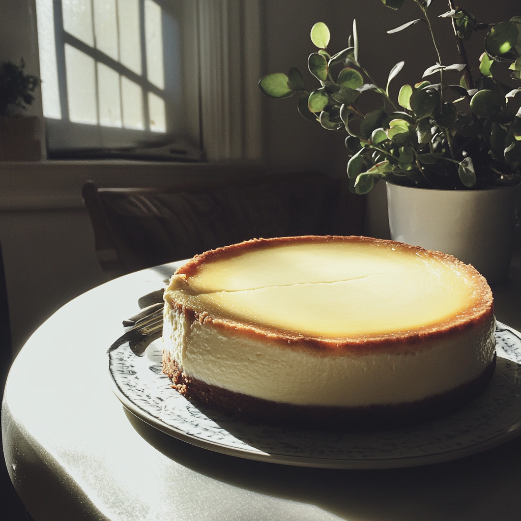 Un gâteau au fromage sur une table | Source : Midjourney