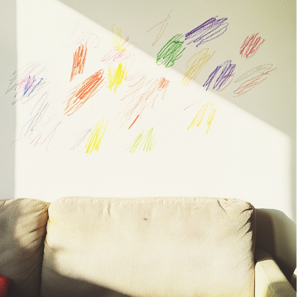 Gribouillages au crayon sur un mur | Source : Midjourney