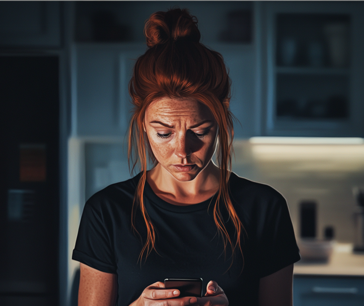 Une femme utilisant son téléphone | Source : Midjourney
