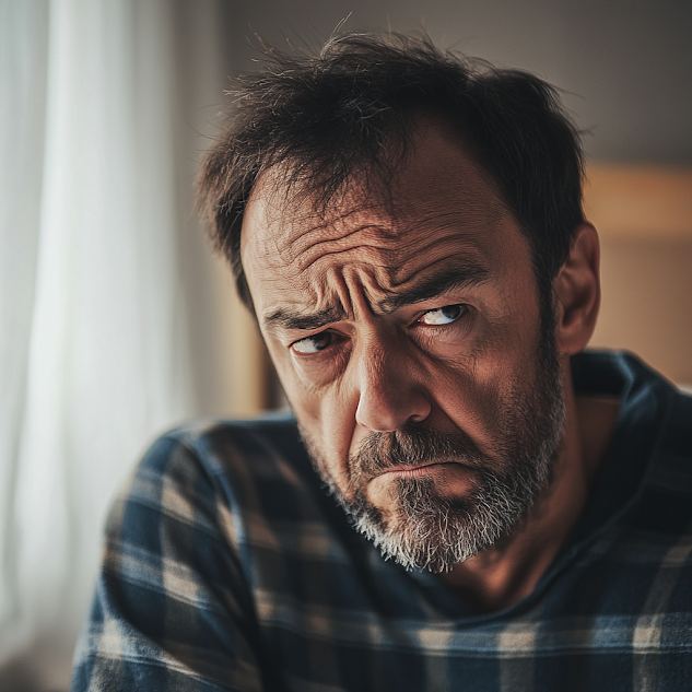 Un homme âgé qui regarde quelqu'un | Source : Midjourney