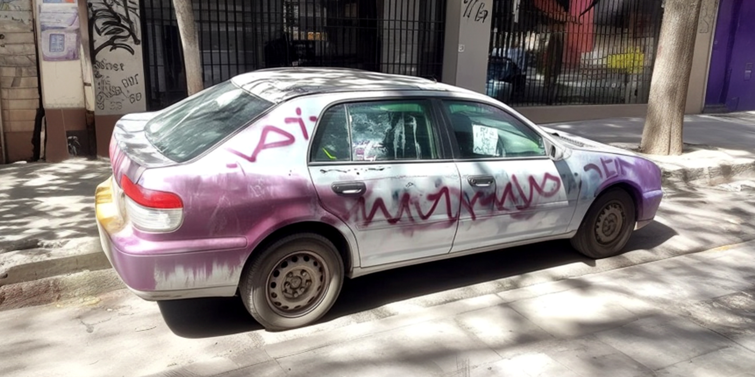 Une voiture couverte de graffitis | Source : Amomama