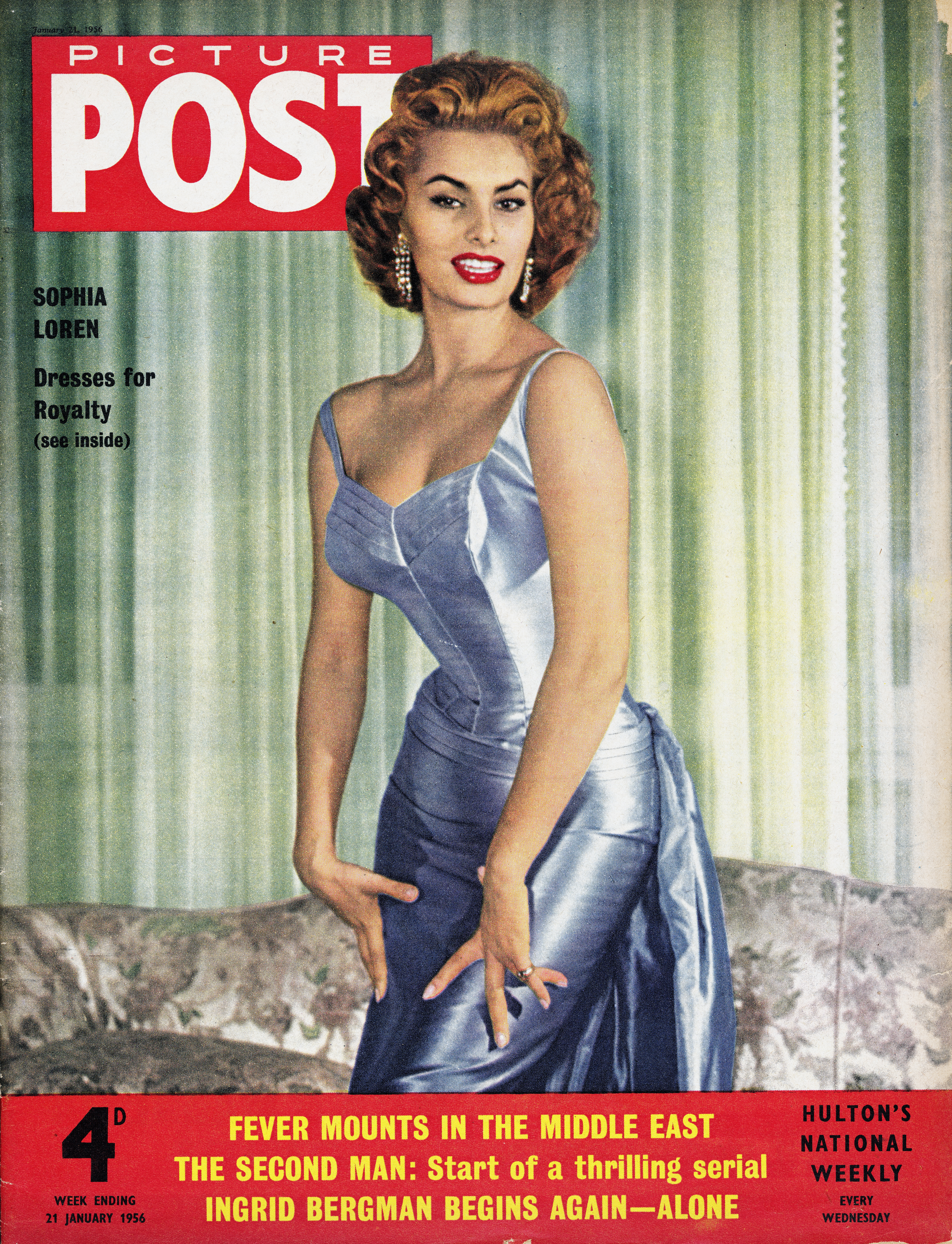 Sophia Loren en couverture du magazine Picture Post en 1956 | Source : Getty Images