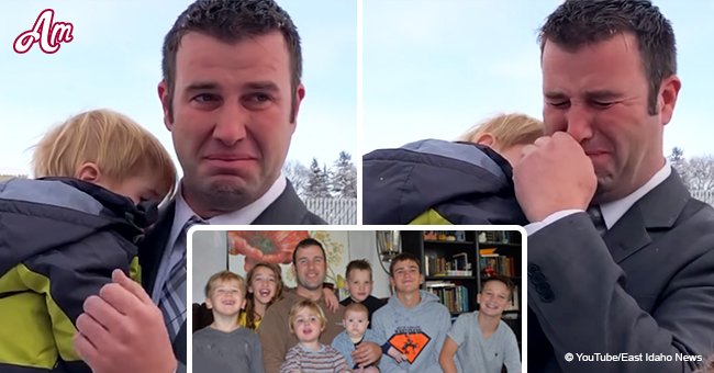Un veuf avec 7 enfants a pleuré des larmes de gratitude après qu'un étranger lui ait offert un cadeau de Noël
