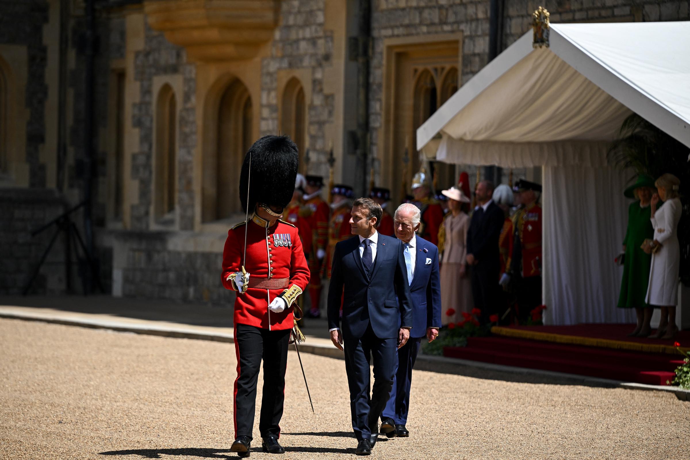 Emmanuel Macron et le roi Charles III photographiés le 8 juillet 2025 à Windsor, en Angleterre. | Source : Getty Images