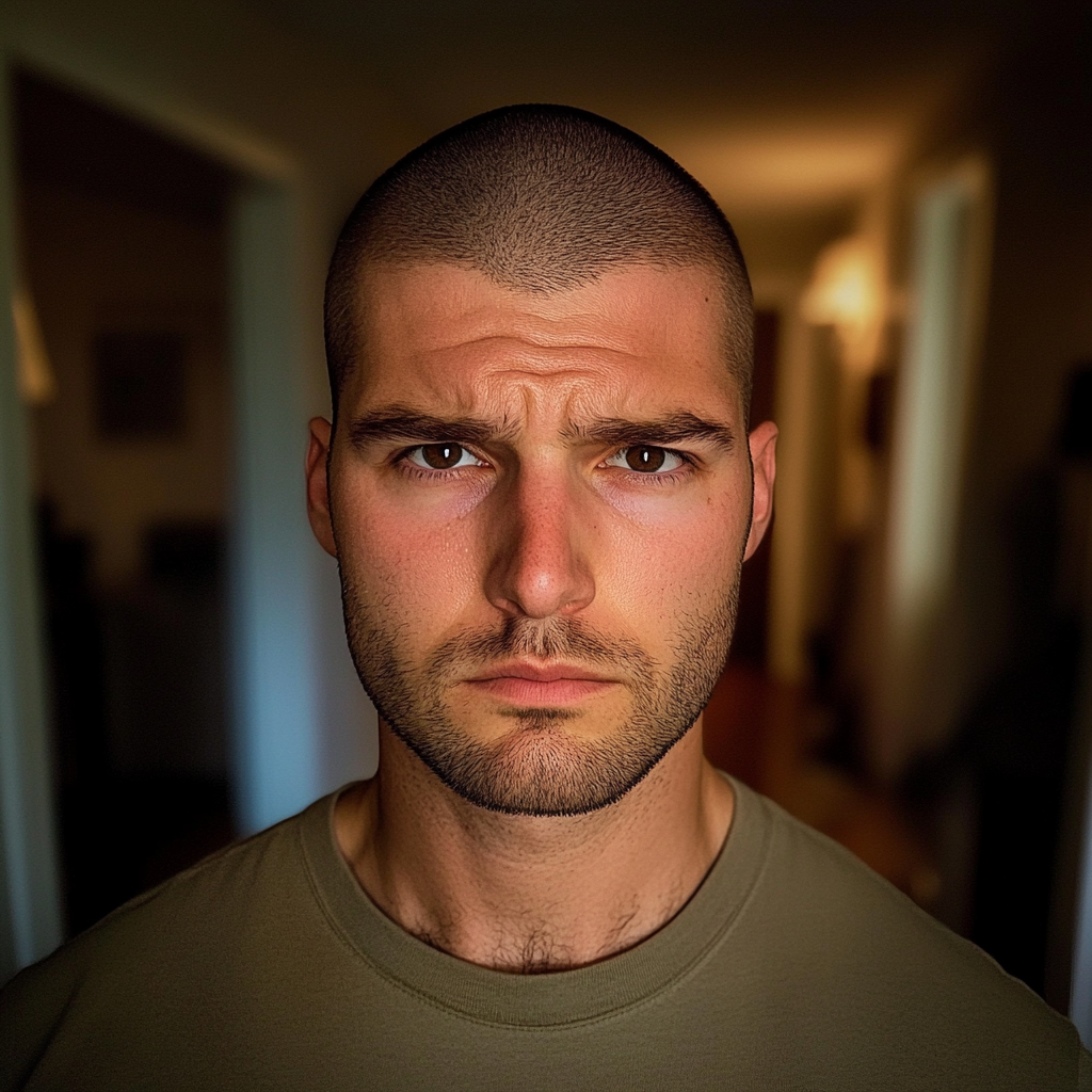 Gros plan sur un homme qui fronce les sourcils | Source : Midjourney