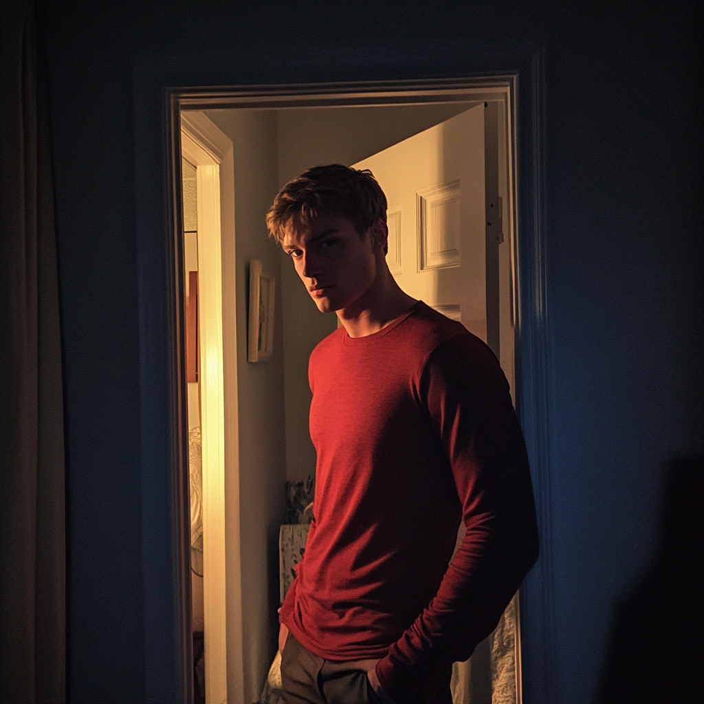 Un homme debout dans l'embrasure d'une porte | Source : Midjourney