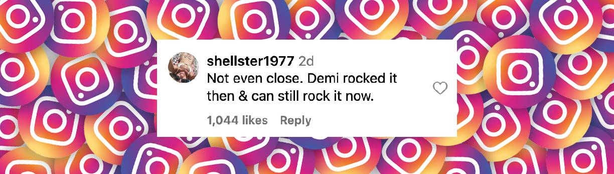 Commentaire d'une internaute sur la photo côte à côte de Rumer Willis et Demi Moore, postée le 9 mars 2025 | Source : Instagram/people