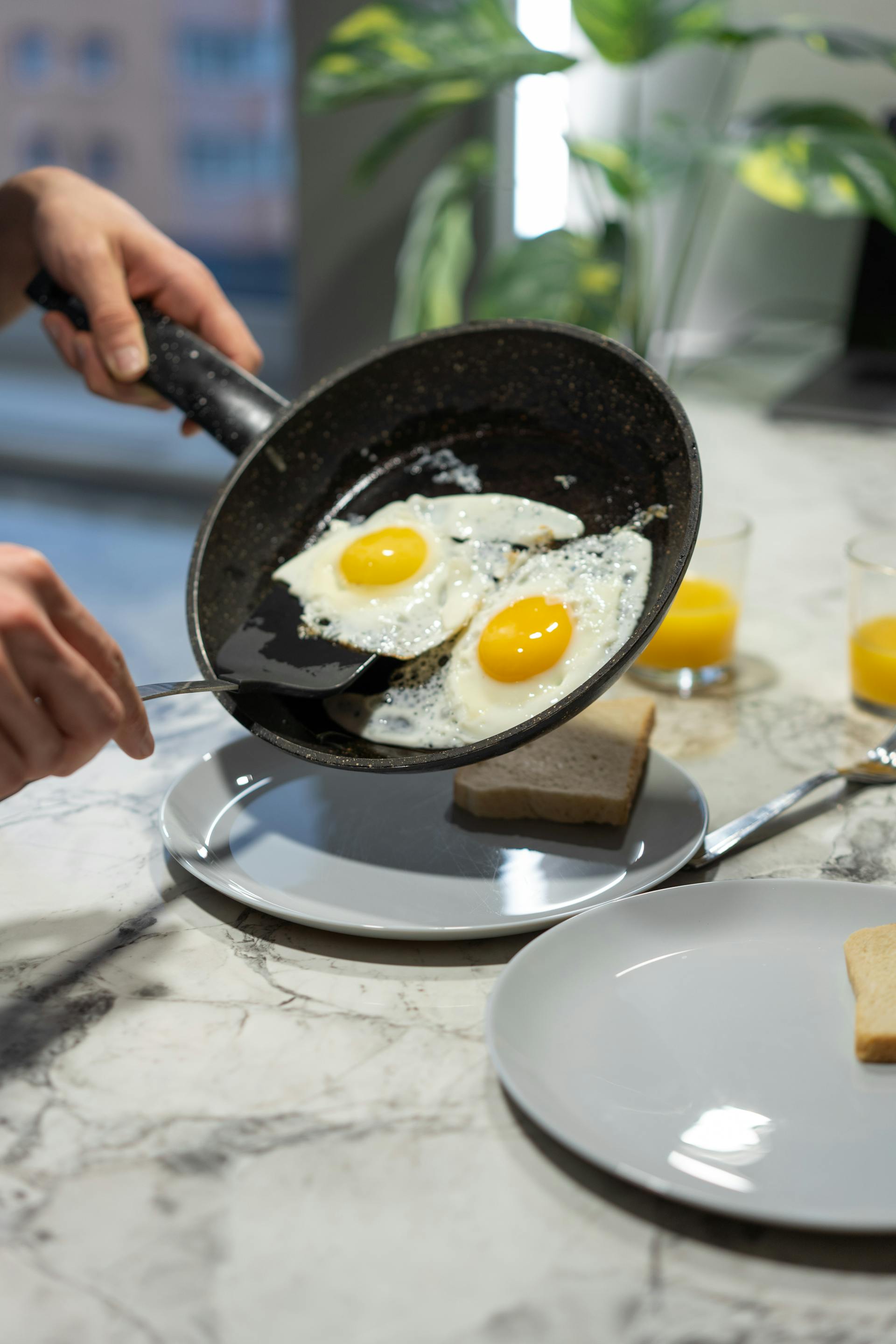 Une personne tenant une poêle à frire avec des œufs cuits | Source : Pexels