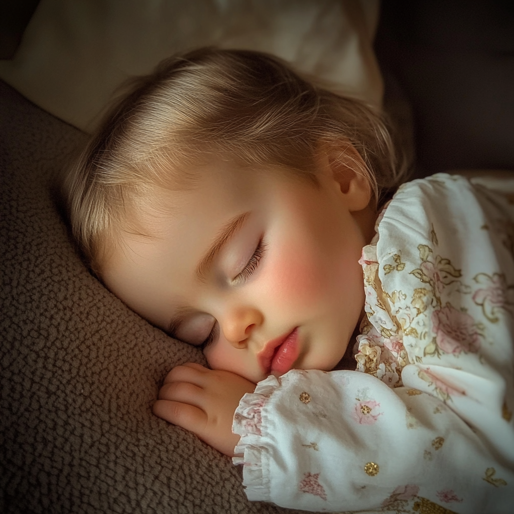 Une petite fille endormie | Source : Midjourney