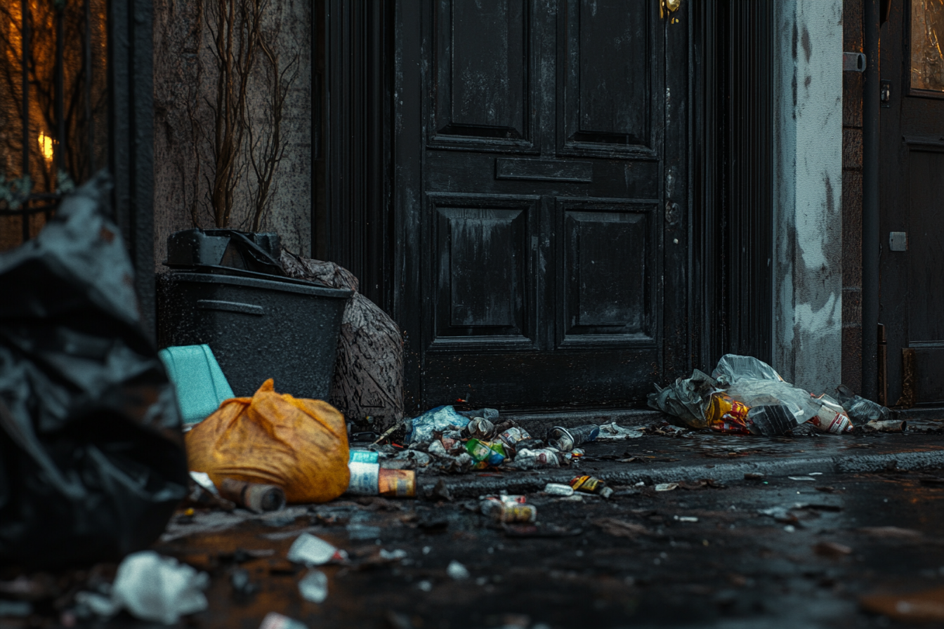 Déchets à l'extérieur d'une maison | Source : Midjourney