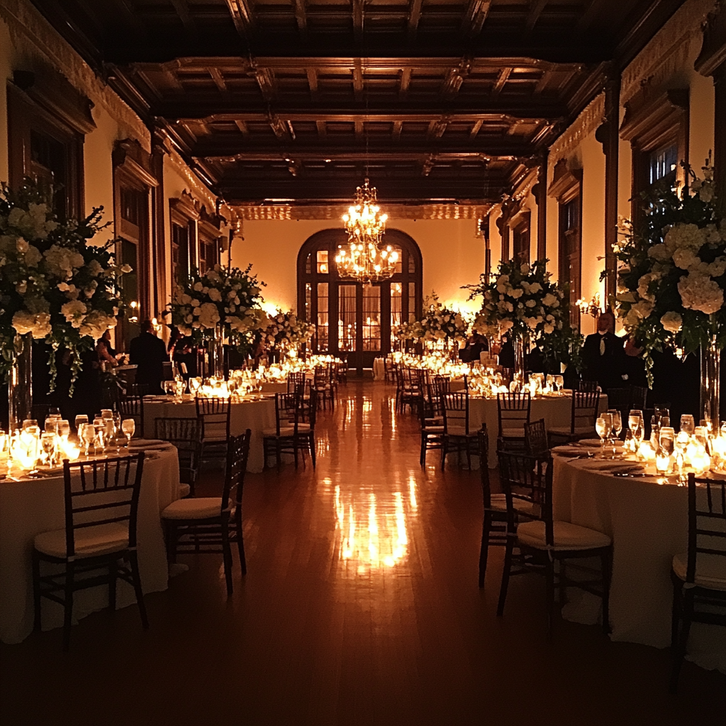 Une belle salle de réception de mariage | Source : Midjourney