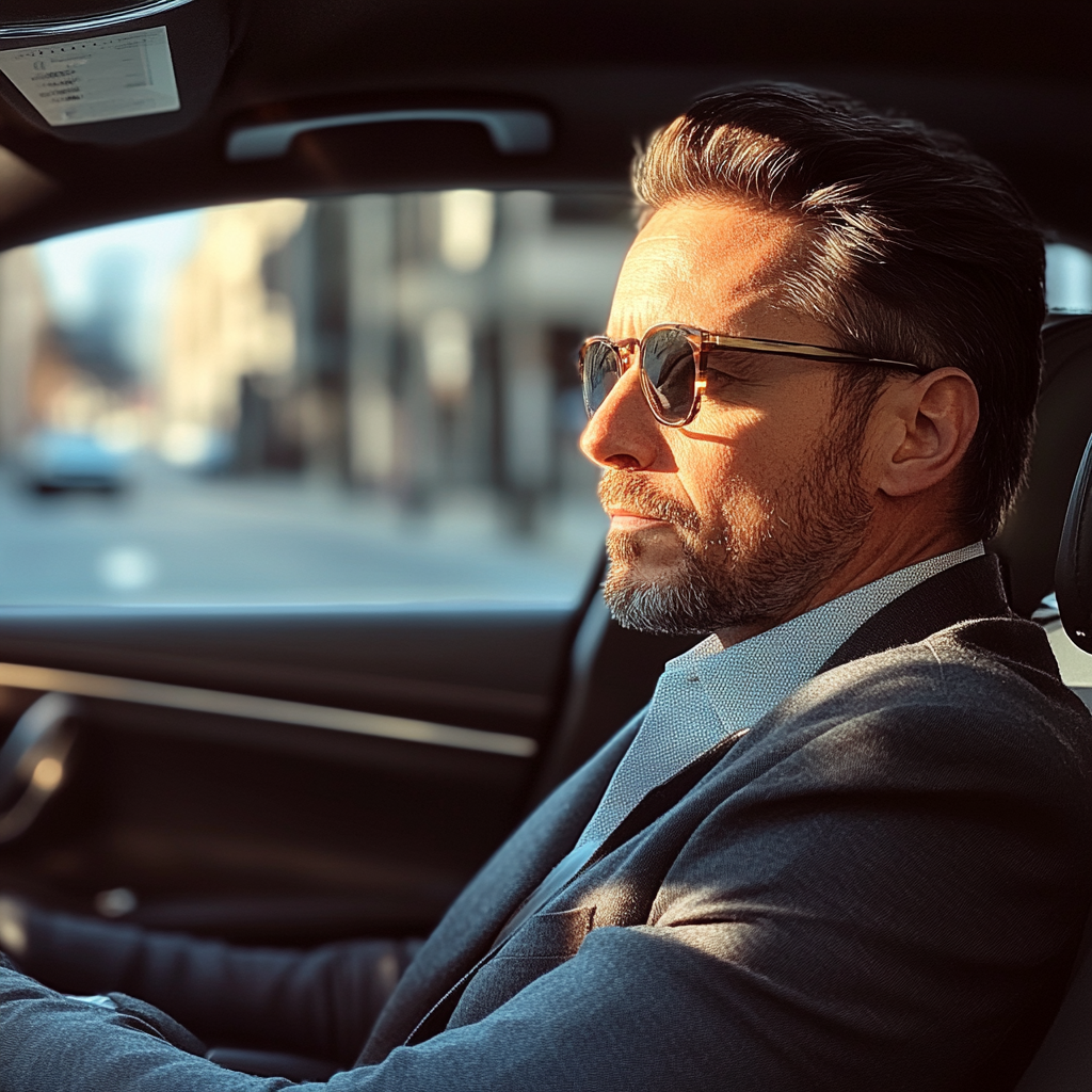 Un homme d'affaires dans une voiture | Source : Midjourney