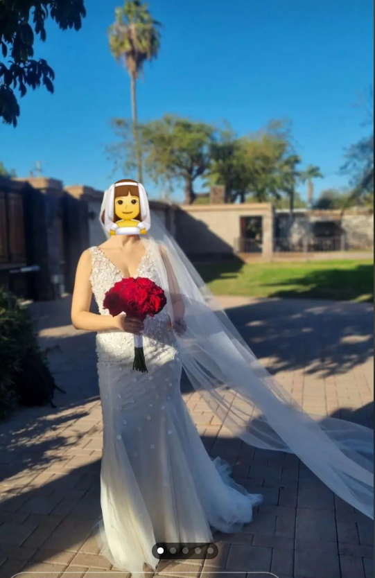 La mariée avant que sa robe de mariée ne soit ruinée | Source : Reddit/r/weddingshaming