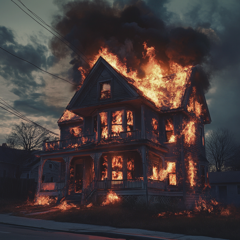 Une maison en feu | Source : Midjourney