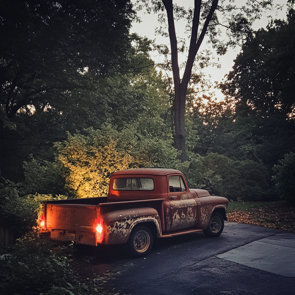 Une vieille camionnette dans une allée | Source : Midjourney
