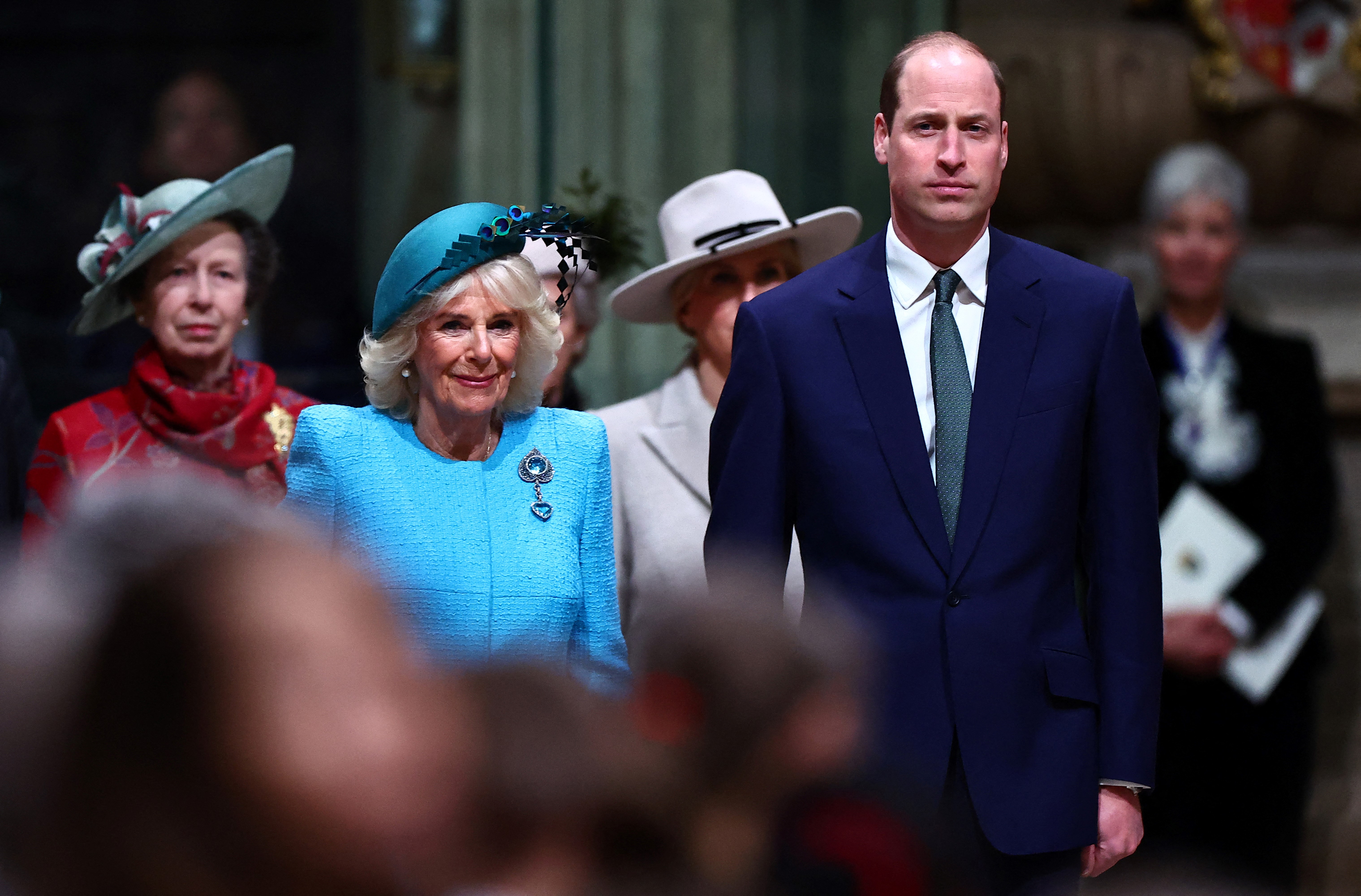 La reine Camilla et le prince William lors de la cérémonie du Jour du Commonwealth 2024 à l'abbaye de Westminster le 11 mars 2024 à Londres, Angleterre | Source : Getty Images