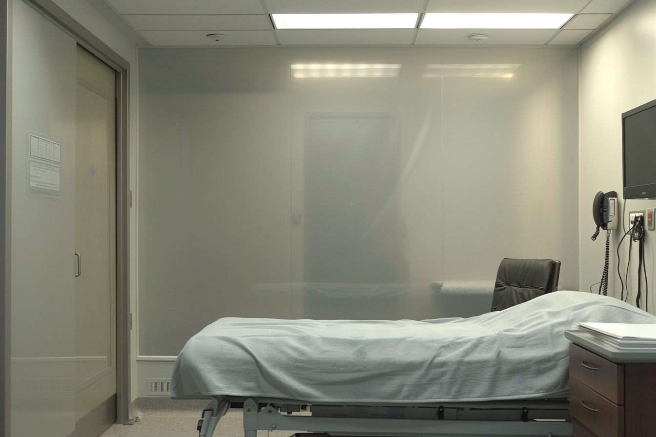 An empty, white clinical room | Source: Midjourney